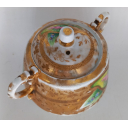 Сахарница фарфоровая старинная с росписью, золочение, М. С. Кузнецова, Царская эпоха