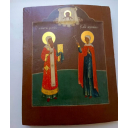 Икона винтажная Избранные Святые, св. муч. Агриппина, доска