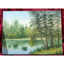 Картина летний пейзаж художник Мамин масло 