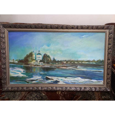 Картина река Тьма, храм Пресвятой Богородицы, В. Селиверстов, 2018 год