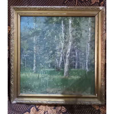 Картина пейзаж холст масло художник В. Федоров 1895 год