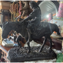 Статуэтка скульптура Крестьянка на лошади, касли, СССР 